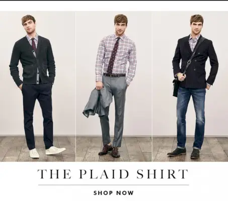 George Alsford objíma nadčasovú kockovanú košeľu od Banana Republic.