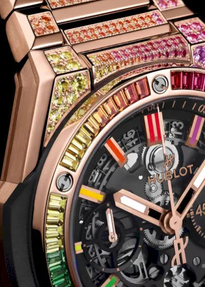 휘블로 빅뱅 통합형 킹 골드 레인보우 시계 페이스