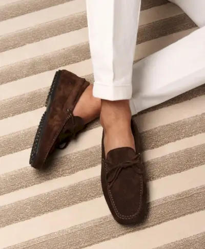 Suede rijschoenen Aurélien Ivy League-stijl heren