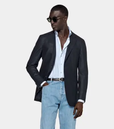 Flanellen blazer Suitsupply Ivy League stijl heren