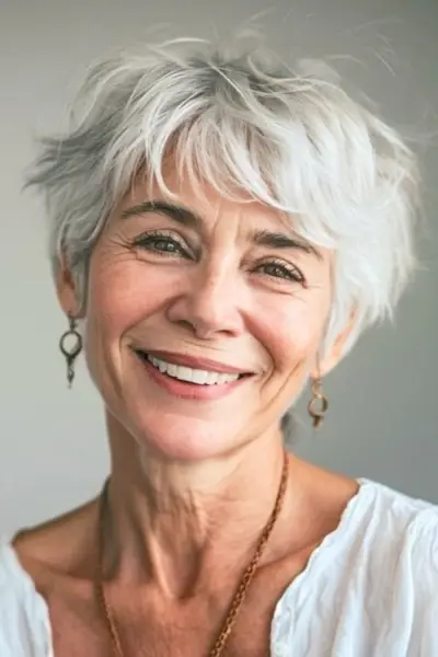 ショートレイヤードシャグピクシーカット。