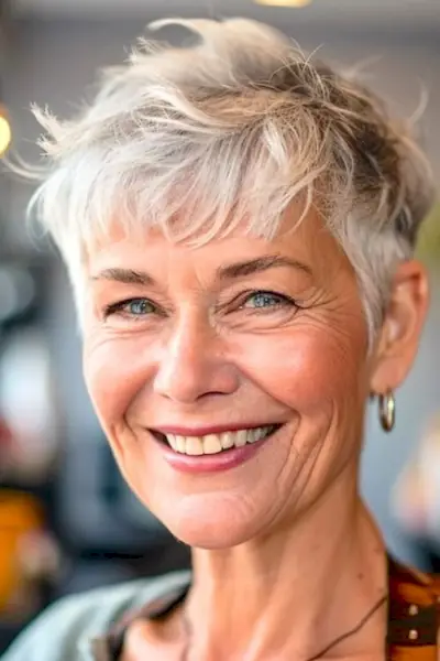 テクスチャーのあるピクシーのヘアカット。