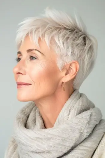 Tekstureret nissefrisure til kvinder over 60 år.