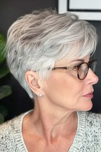 Tekstureret nissefrisure til kvinder over 60 år.