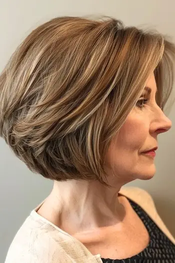 Kileklippet frisure til kvinder over 60.