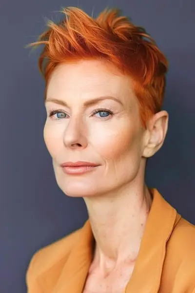 Špinavý měděný skřítek na ženě nad 50 let.