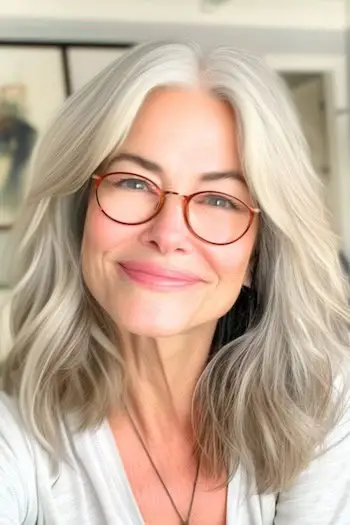 Mäkký účes so stredne dlhými vlnami.