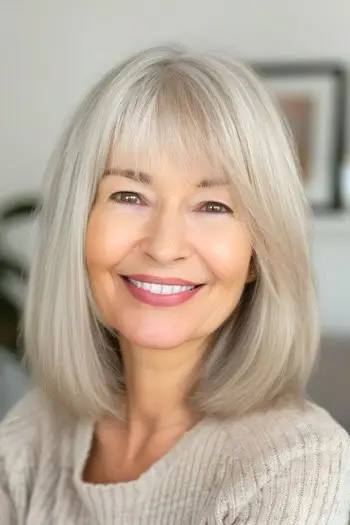 Dlhý Bob so stredne dlhým účesom s tenkými strapcami.