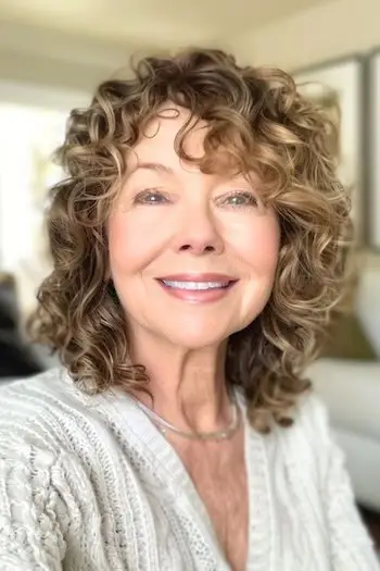 Vrstvené kučery so stredne dlhými strapcami.