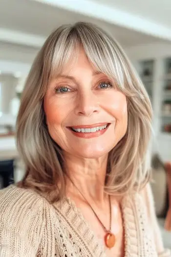 31 penteados jovens de comprimento médio para mulheres com mais de 70 anos para experimentar