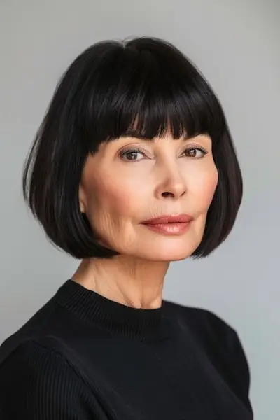 70세 이상 여성을 위한 프렌치 보브 헤어스타일.