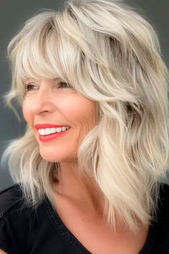 Platinum Shag pro husté vlasy pro ženy nad 60 let.