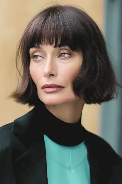 Bob francez cu breton spală și poartă coafura pentru femeile de peste 60 de ani.