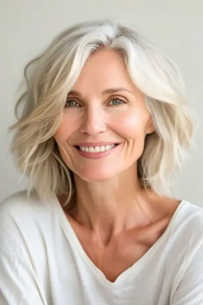 Coafura ondulată pentru femeile peste 60 de ani.