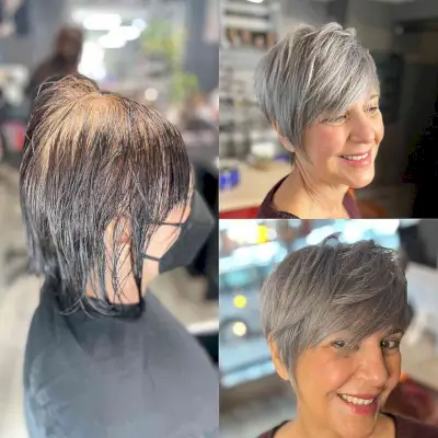 Chic inverted pixie cut for women over 50 with fine hair