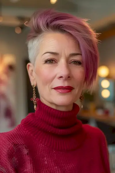 Short layered hairstyle with an undercut