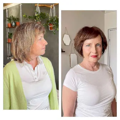 Short Bob with Side-Swept Bangs for 60 year olds