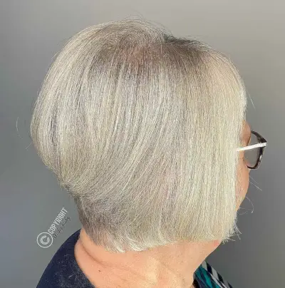 Soft Graduated Bob for older women over 60 with fine hair