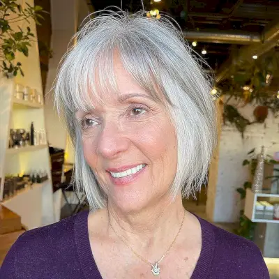 Bob with Face-Framing Layers with Wispy Bangs