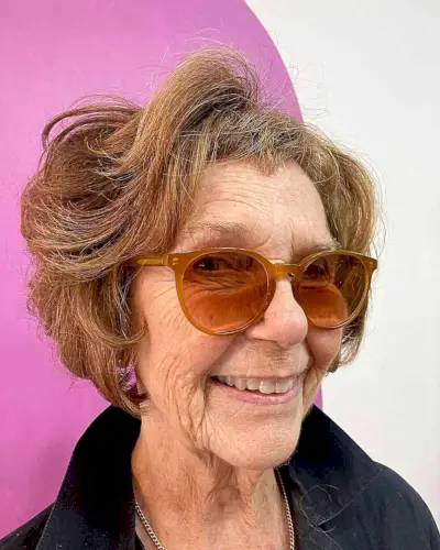 Sassy Bob and Bitty Bangs for 70-Year-Olds with Glasses