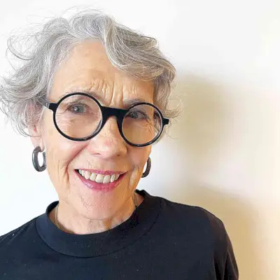 Cute Short and Messy Cut with Natural Color for Ladies Aged 70 with Glasses