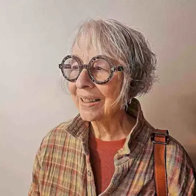 French Micro Bob for Ladies Aged 70 with Eyeglasses and wispy thin hair