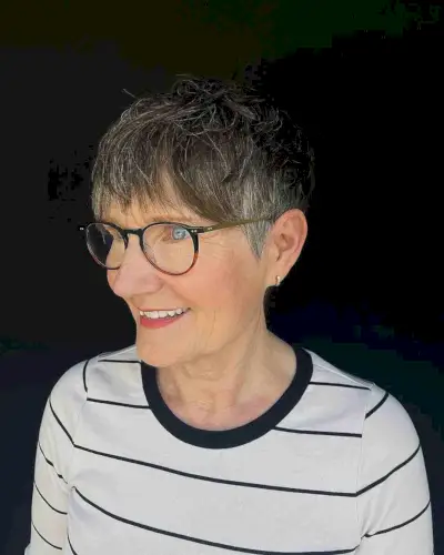 Thin Pixie for Women Over 70 with Glasses