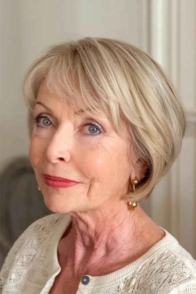 Spet nazaj pričeska za tanke lase pri ženskah nad 70 let' title=