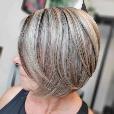 Wispy Layered Bob for Fine Straight Hair on Women in Their 50s