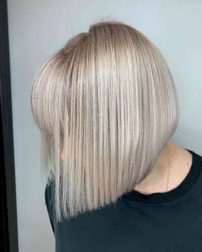 Straight Bob with Full Bangs for a 50-Year-Old with Fine Hair