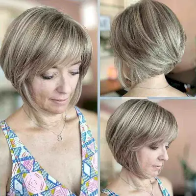 Blended Highlights on a Short Bob