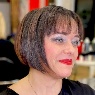 Wispy Fringe on a Short Bob for a Lady Over 50