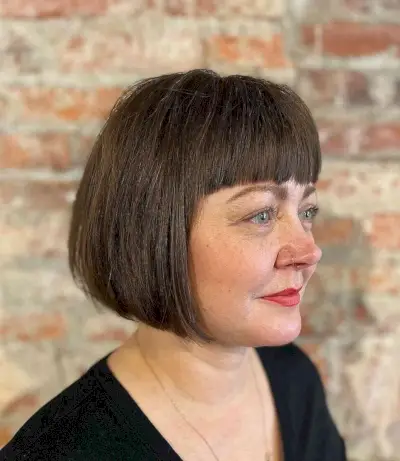 90s French Bob with a Fringe for Women Over Fifty
