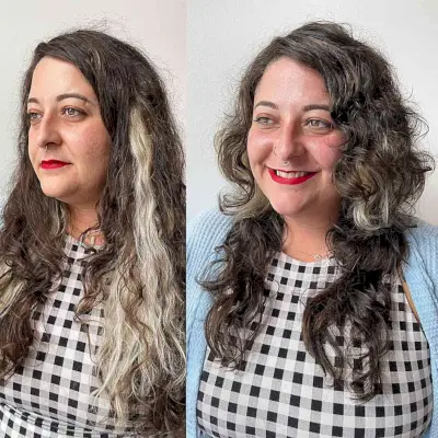 Side Part Long Shag with Medium Layers for Mature Ladies Aged 40