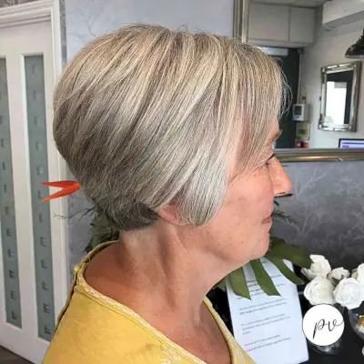 Very Short Bob with Graduated Layers on women past their 60s with Thicker Hair