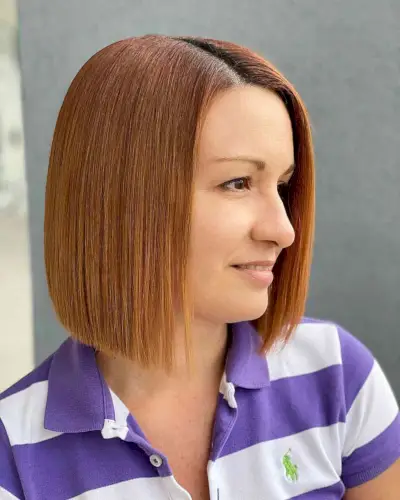 Sleek Short Bob on Straight Hair