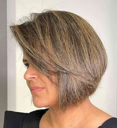 Medium Bob with Long Bangs for Women 40 and Up