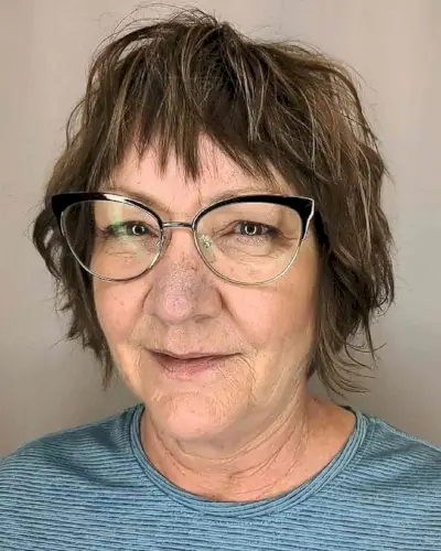 Short Messy Layers and Choppy Bangs