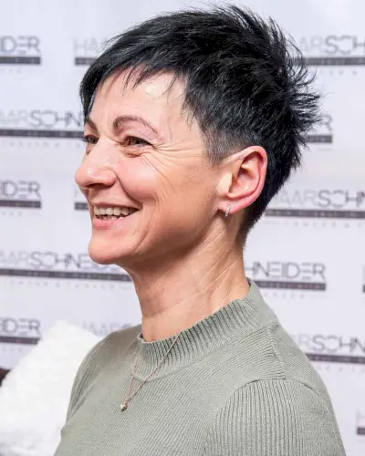 Spiky Androgynous Pixie for Woman Over the Age of 50 with Thin Hair