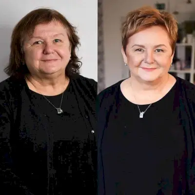 Textured Pixie Bob Cut for Woman Over 50 with Round Faces and Thin Hair