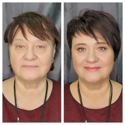 Asymmetrical Bangs on Thin Pixie Hair for Woman Over 50