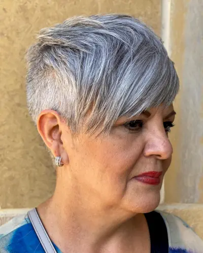 Undercut pixie for older women