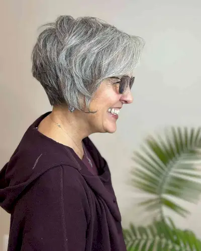 Long pixie cuts for older women