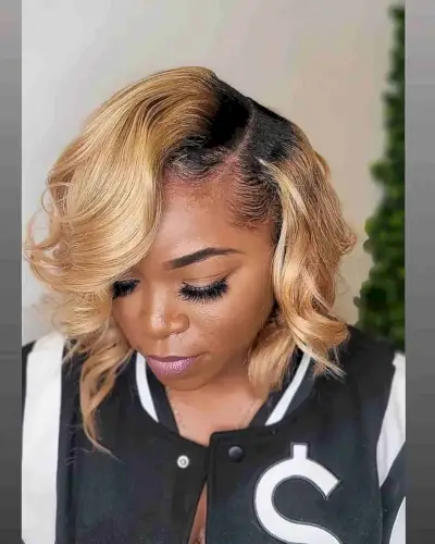 Side-Swept Bangs with Curls for Black Woman Over 40