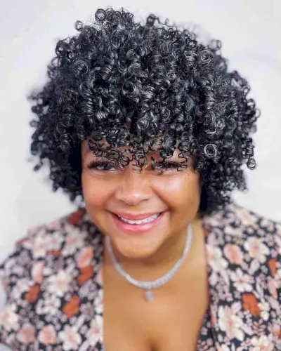 Black Shiny Bouncy Curls for Black Ladies 40 and Over