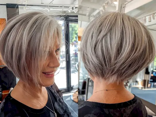 Short Tapered Bob Cut for Ladies 60 and Over