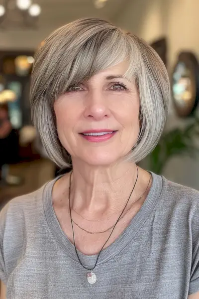 Chic Bob Hairstyle for Ladies Over 60