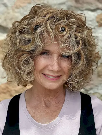 Curly Bob for Thick Hair and Women Past 60