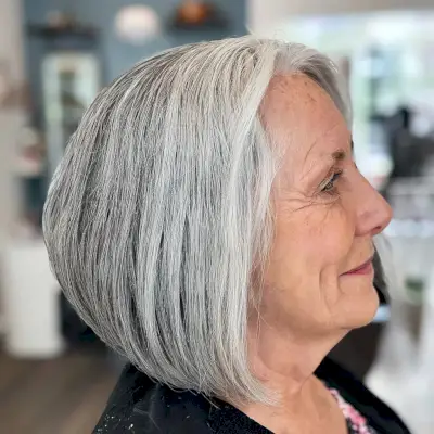Grey Bob for Fine Hair for Ladies in Their 60s