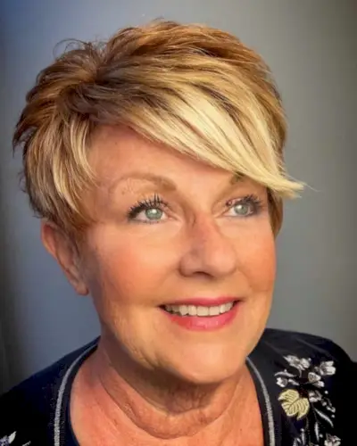 Pixie for women over 50s with short length thick hair